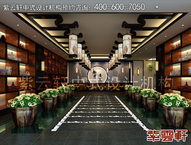 新中式风格足疗会所设计实例大厅效果图
