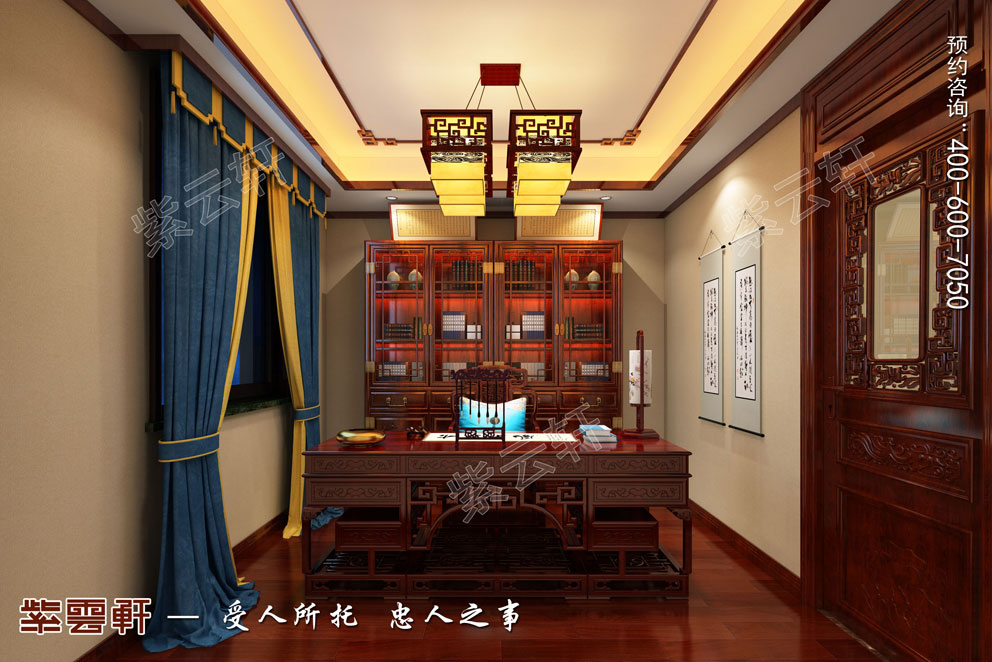 别墅书房中式风格装修
