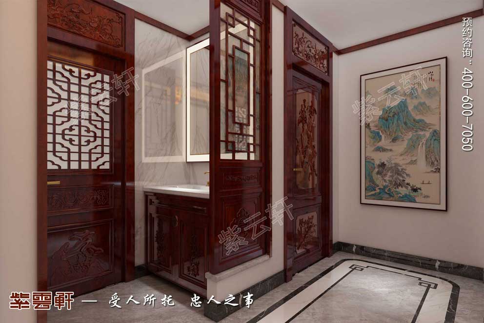 卫浴室中式装修设计