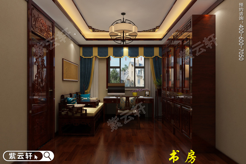 中式书房装修设计实景图
