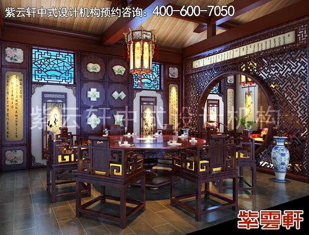 古典中式装修精品住宅餐厅效果图