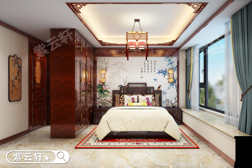 中式风格卧室实景图